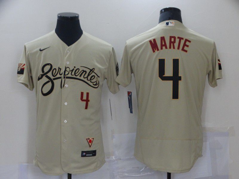 Men Arizona Diamondback #4 Marte City Edition Gray Elite Nike 2021 MLB Jersey